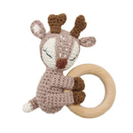 Handmade Crochet Fox Elk Rattle Toy Baby Molar Teether - Cindi Book