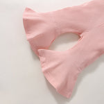 Summer Girls' Sunken Stripe Cotton Solid Color Sling One-piece Bell-bottom Pants - Cindi Book