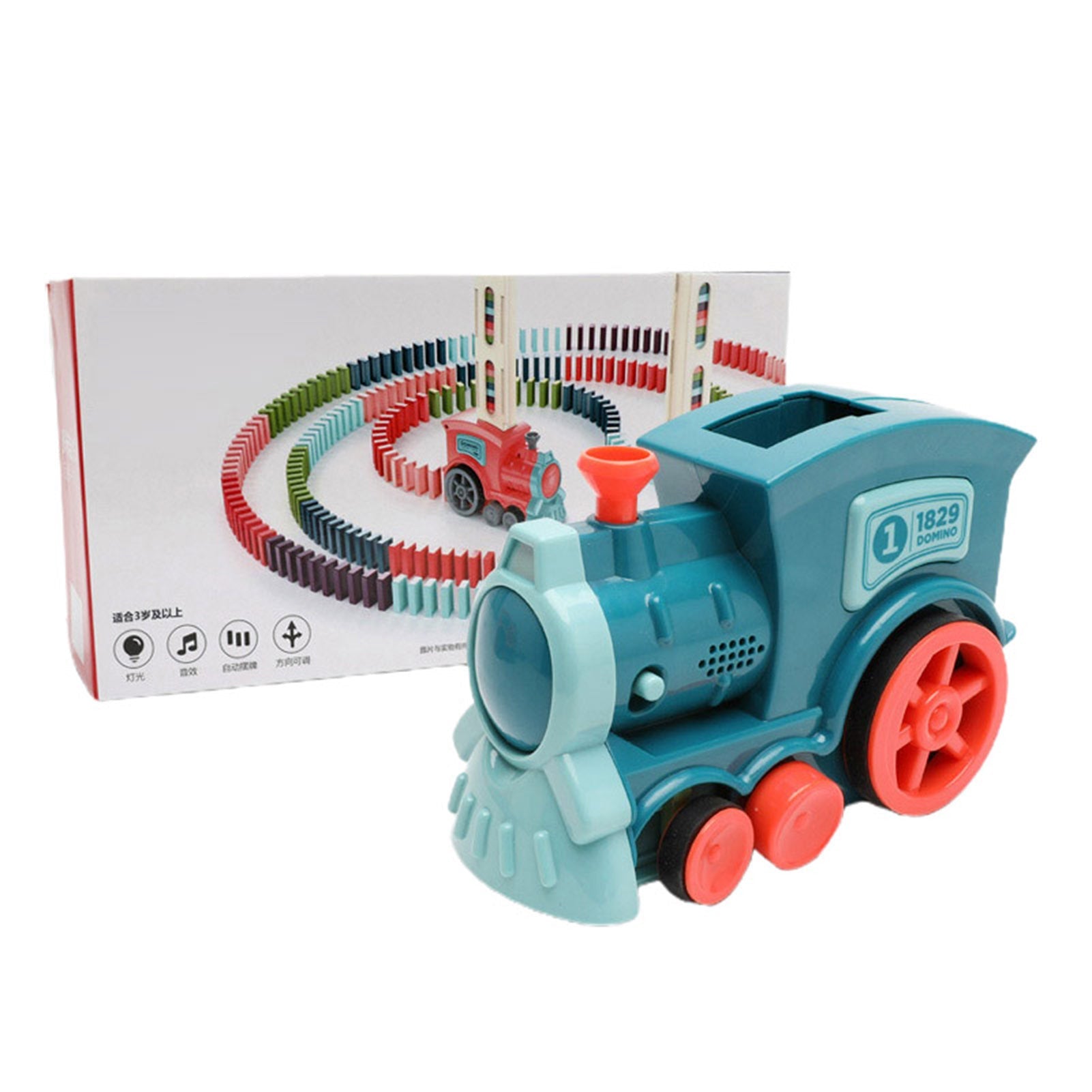 Domino Train Toys Baby Toys Car Puzzle Automatic Release Licensing Electric Building Blocks Train Toy - Cindi Book