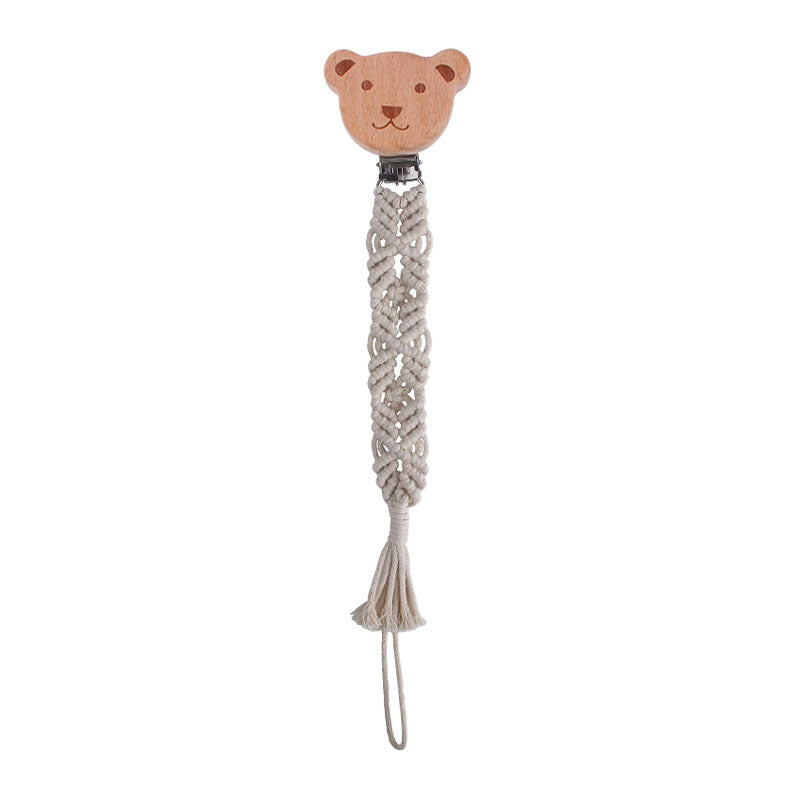 Beech Animal Anti-dropping Toy Teether Children's Hand-woven Pacifier Rope - Cindi Book