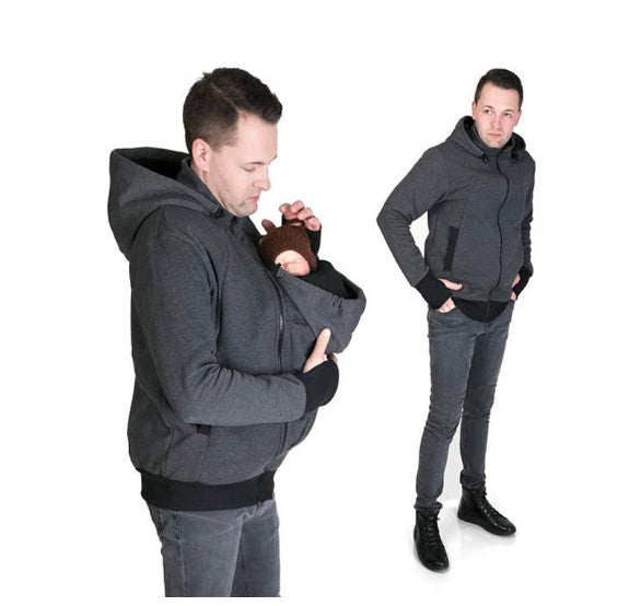 Two in one multifunctional kangaroo dad sweater - Cindi Book