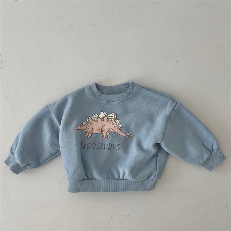 New Children's Cute Dinosaur Fleece Soft Pullover Sweater - Cindi Book