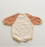 Contrasting Color Raglan Small Sweater Triangle Climbing Jumpsuit - Cindi Book