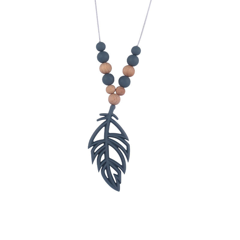 New Baby Products Silicone Leaf Teether Necklace - Cindi Book