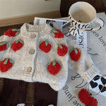 Baby Strawberry Knitted Coat Cardigan Two-piece Set - Cindi Book