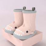 Children Boys Girls Cute Cartoon Waterproof Shoes Safety Rubber Shark Slippers Kids Rain Boots - Cindi Book