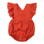 Baby Cotton And Linen Summer Strap One Piece Suit - Cindi Book
