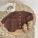 Baby Cotton Yarn Bulky Underpants Cardigan Coat Two-piece Suit - Cindi Book