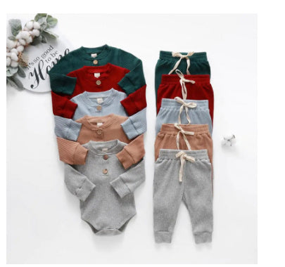 Infant Newborn Baby Girls Boys Spring Autumn Ribbed Solid - Cindi Book