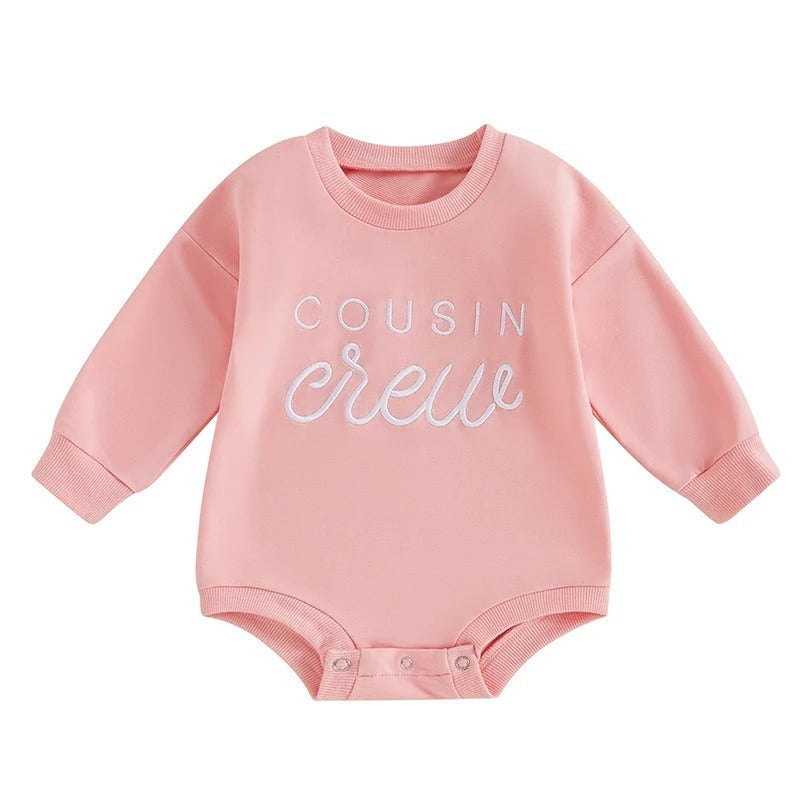 Embroidered Letters Long-sleeve Jumpsuit - Cindi Book