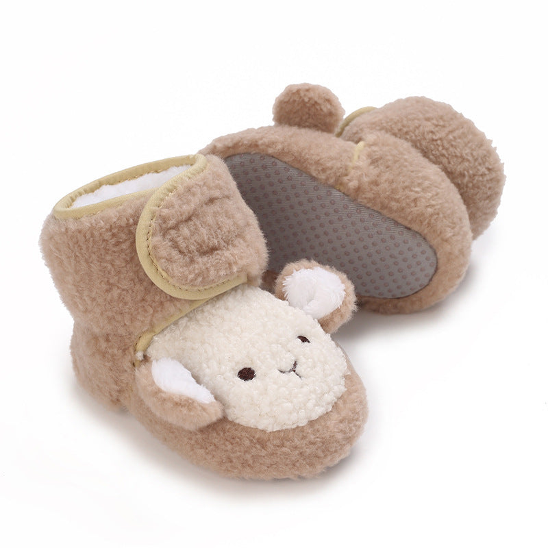 0-12 Months Old Male And Female Baby Thickened Non-slip Cartoon Cotton Shoes - Cindi Book