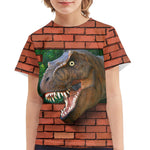 Summer Dinosaur Full Print Boy's T-shirt - Cindi Book