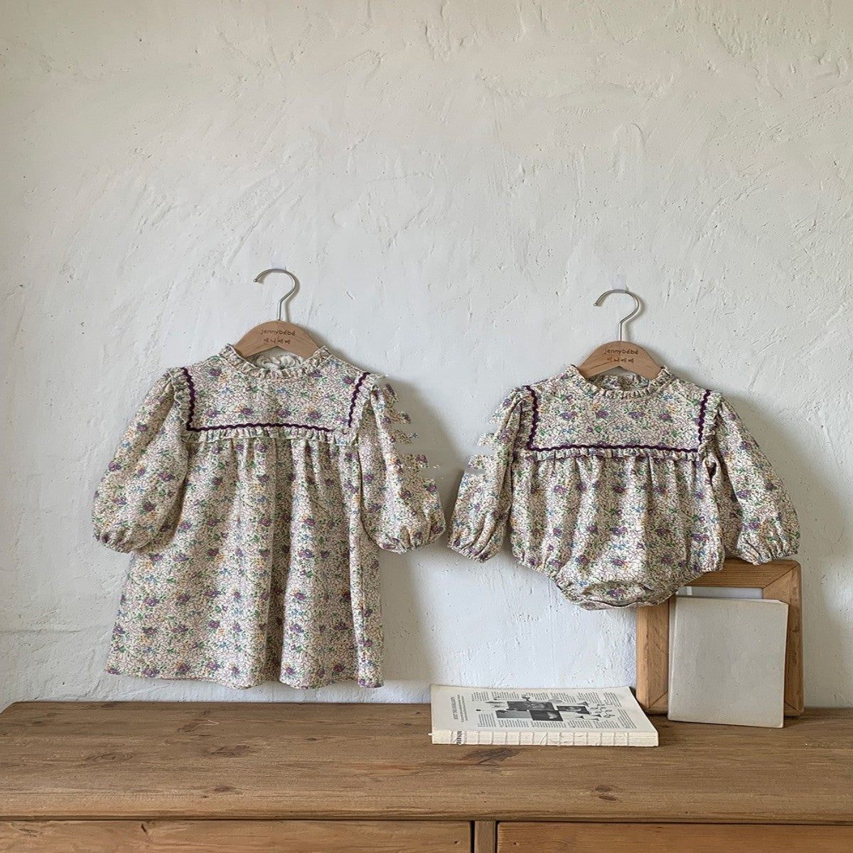 Kids' Purple Floral Romper Baby Girl Dress - Cindi Book