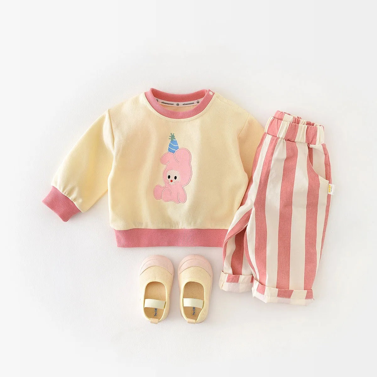 Infant Spring High Waist Color Striped Casual Trousers - Cindi Book