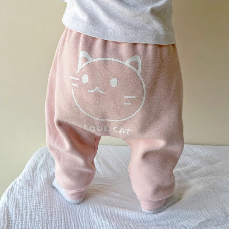 Baby Fleece-Lined Cotton Men and Women Baby Single-Layer Fleece-Lined Cotton Pants