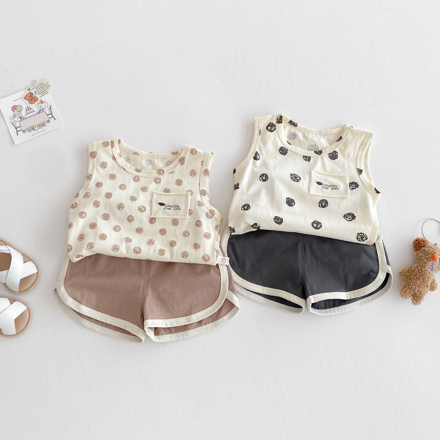 Fashion Camisole Solid Color Shorts Two-piece Set - Cindi Book