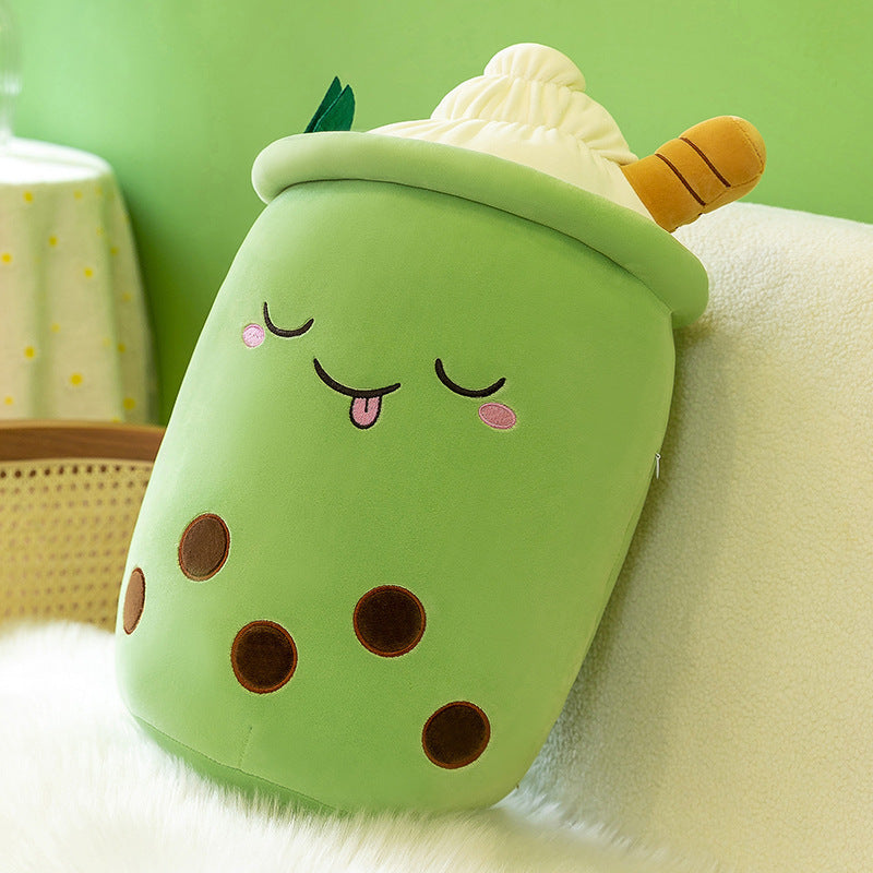Fruit Milky Tea Cup Pillow Plush Toy Leather Phone Case - Cindi Book