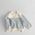 Korean Style Loose Coat Striped Plug-in Knitted Sweater - Cindi Book