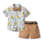 Bowknot Short-sleeved Cardigan Boys' Shorts Two-piece Set - Cindi Book