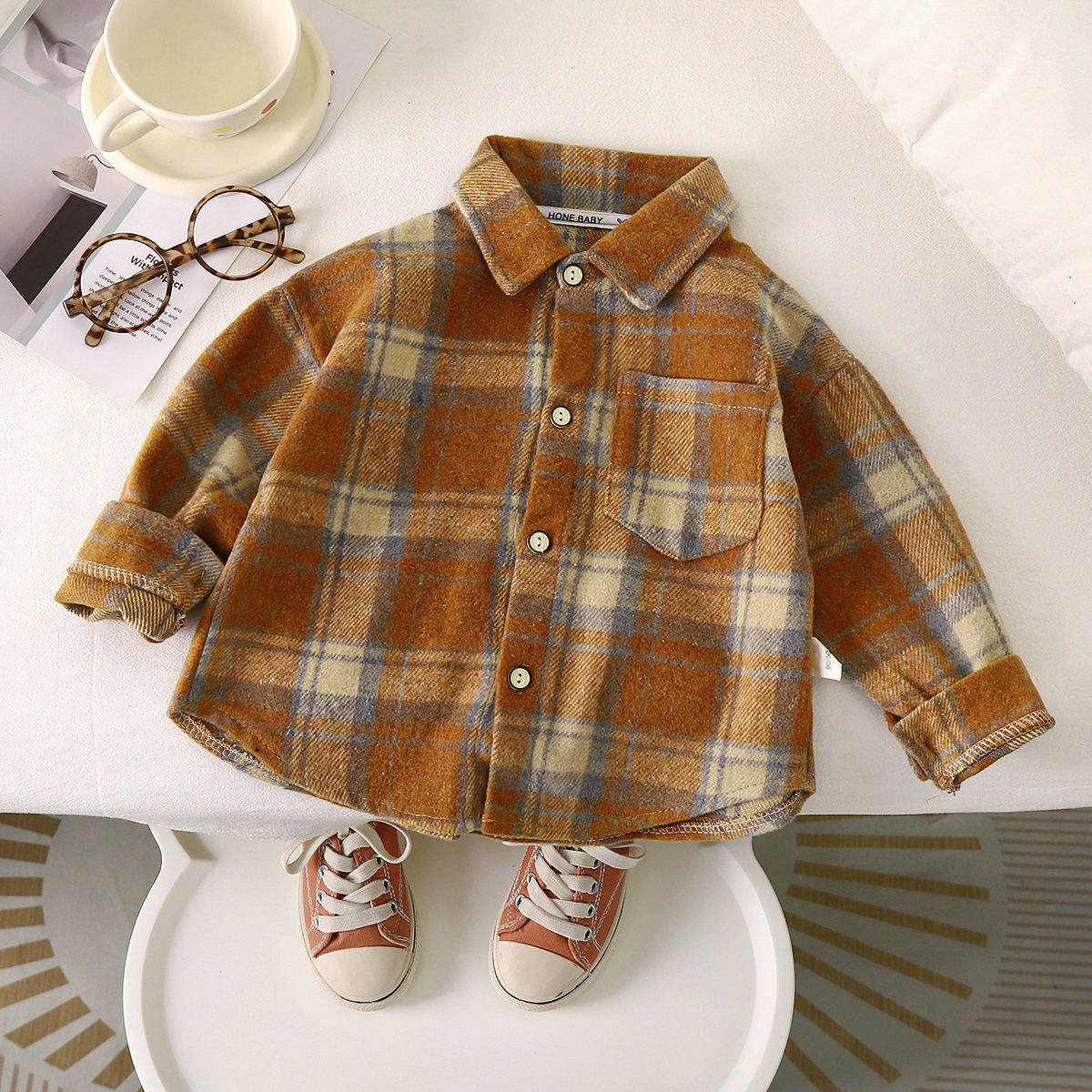 Spring And Autumn Children's Clothing Children's Casual Plaid Shirt - Cindi Book