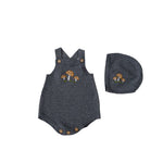 Baby Boys And Girls Mushroom Embroidered Romper Embroidered Hat - Cindi Book