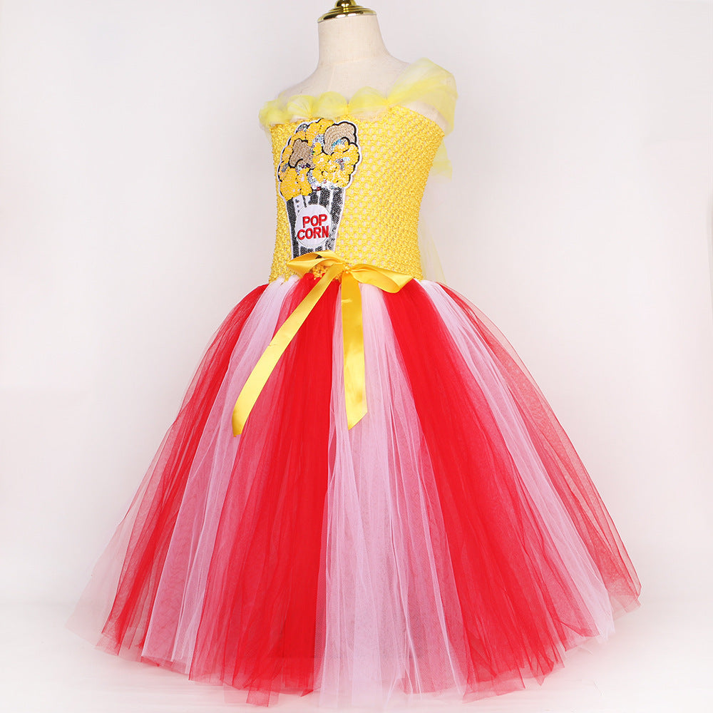 Popcorn Girl's Mesh Princess Pettiskirt Long - Cindi Book