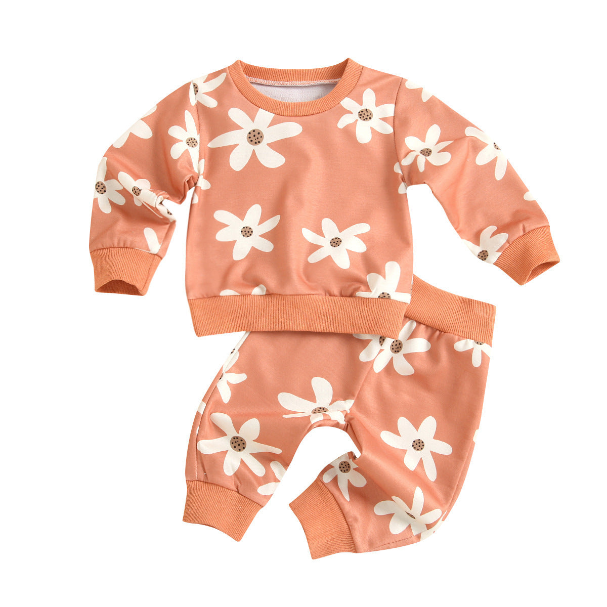 Infant Dark Orange Printing Beige Suit - Cindi Book