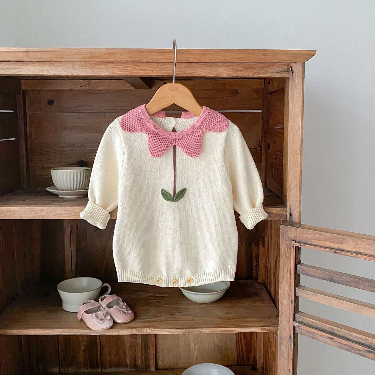 Cute Flowers Cotton Knitted Baby Sweater - Cindi Book