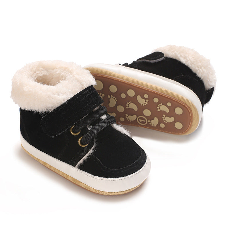 Solid-color Plush Warm Soft And Non-slip Rubber Shoes - Cindi Book