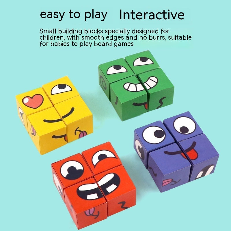 Face Changing Rubik's Cube Educational Toy Expression Building Blocks - Cindi Book