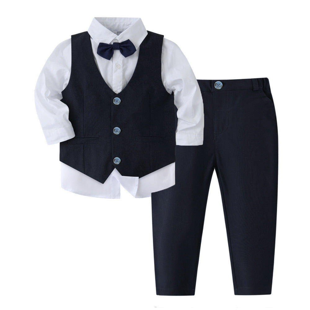 Banquet Party Gentleman Bow Tie Vest Dress Boys' Three-piece Suit - Cindi Book