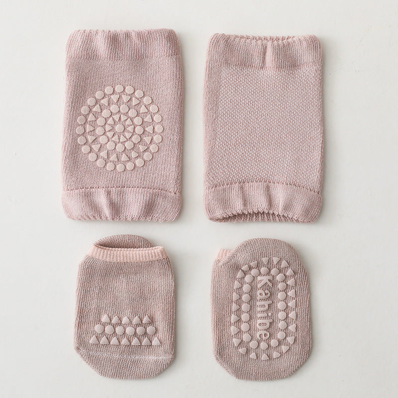 Children's Knee Pad Terry Floor Socks Set Toddler Protection - Cindi Book
