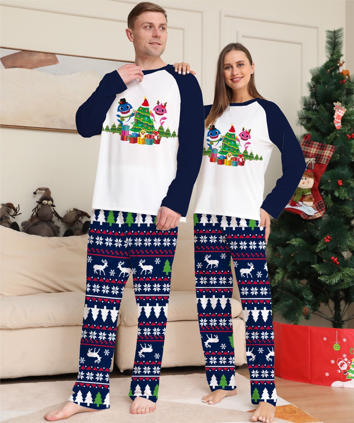 Family Matching Christmas Pajamas Set Xmas Long Sleeve Sleepwear Nightwear For Couples Kids Baby - Cindi Book