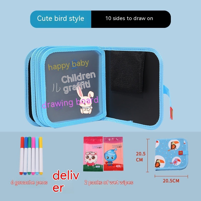 10-sided Children's Early Education Picture Book Double-sided Graffiti Drawing Board - Cindi Book