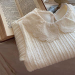 Girls' Baby Thickened Cotton Lace Collar Top - Cindi Book
