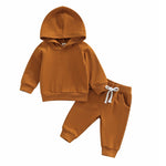 Boys' Solid Color Hooded Long Sleeve Sweater Trousers Suit - Cindi Book