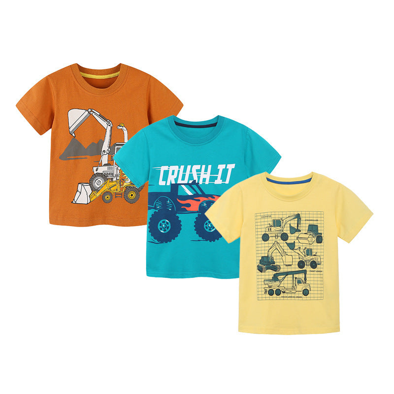 European And American Style Fashion Car Printing Short Sleeve - Cindi Book