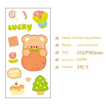 Cute Bear Clear Water Cup Stickers Children's Cartoon Korean Journal Material Mobile Phone Cup Decoration - Cindi Book