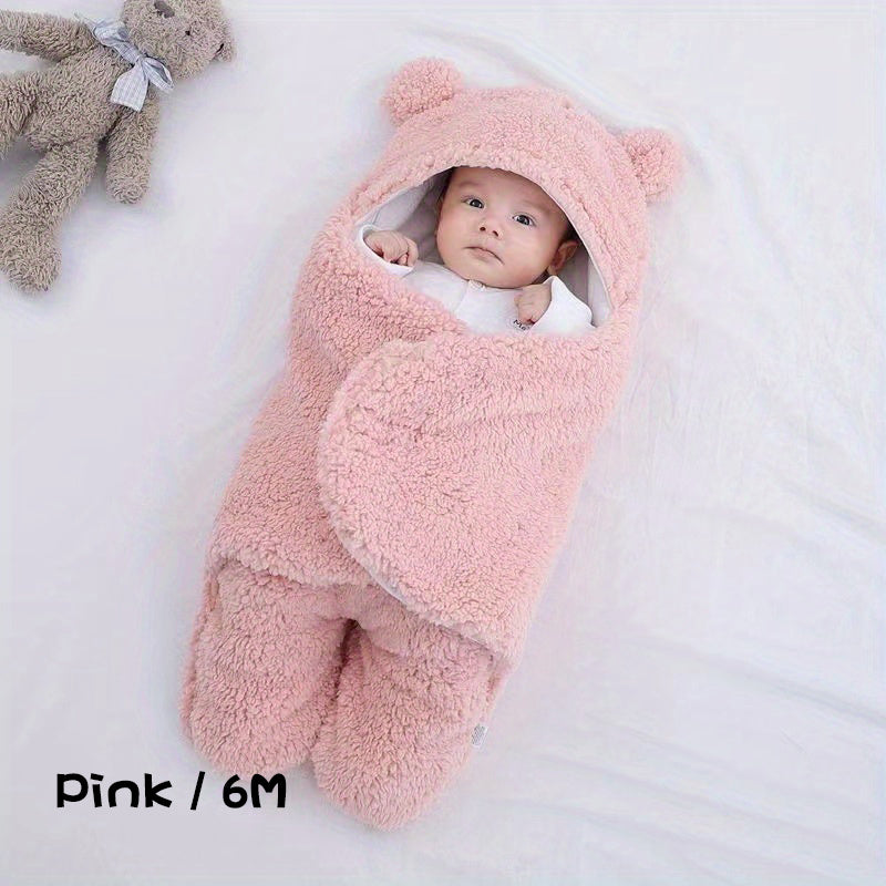 Winter Baby Sleeping Bag Bear Nap Printed Sleeping Bag, Suitable For Babies Aged 0-10 Months, Soft Nap Mat With Removable Pillow - Cindi Book