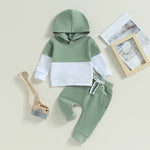 Color Stitching Hoodie Children's Fashion Casual Set - Cindi Book