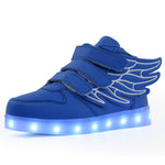 Children's shoes led light shoes children's wings light shoes usb charging colorful luminous shoes casual light shoes - Cindi Book