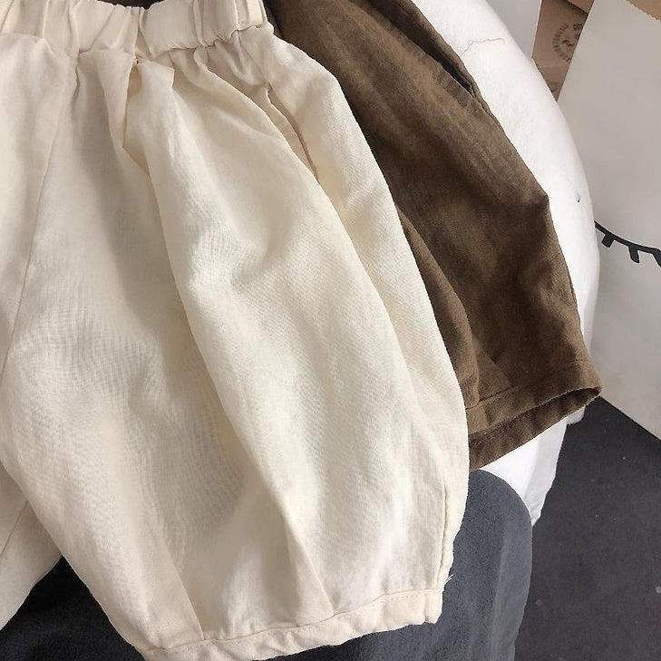 Children's Solid Color Cotton Linen Pants - Cindi Book