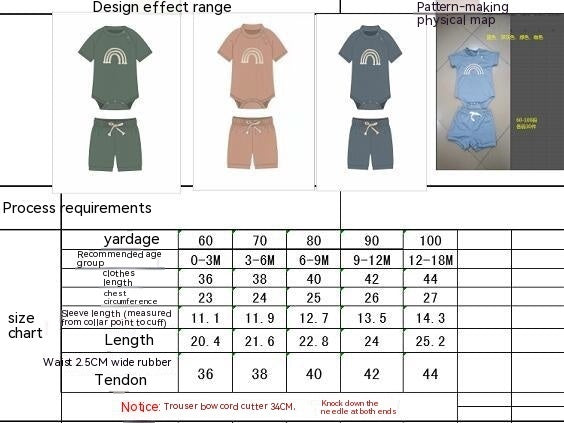 Rainbow Waffle Four-color Side Button Short Sleeve Baby Bodysuit Shorts Suit - Cindi Book