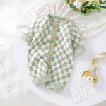 Ins New Chessboard Baby One-piece Garment Thousand Bird Pattern Knitting - Cindi Book