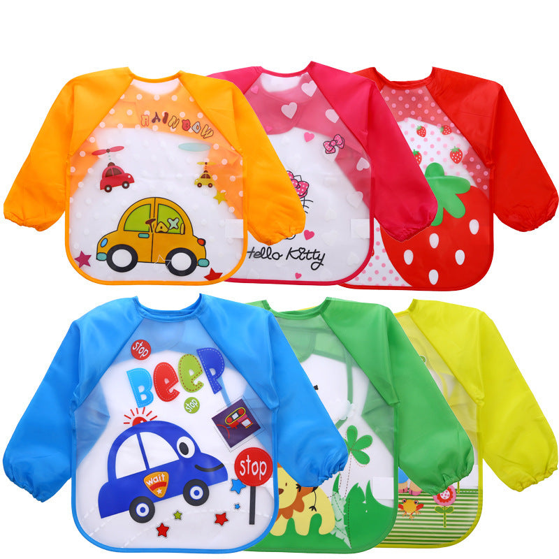 Children's Gown Long Sleeve Kids Waterproof Meal Baby Apron Painting Clothes Bib Protective Clothing - Cindi Book