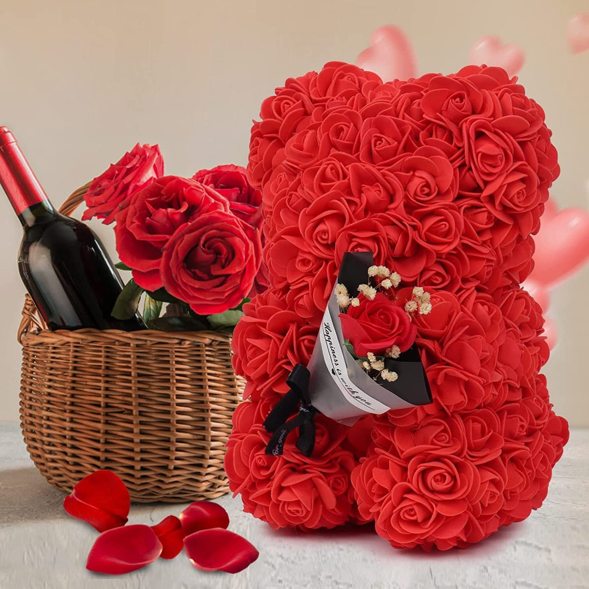 Rose Bear Preserved Fresh Flower Valentine's Day Birthday Gift - Cindi Book