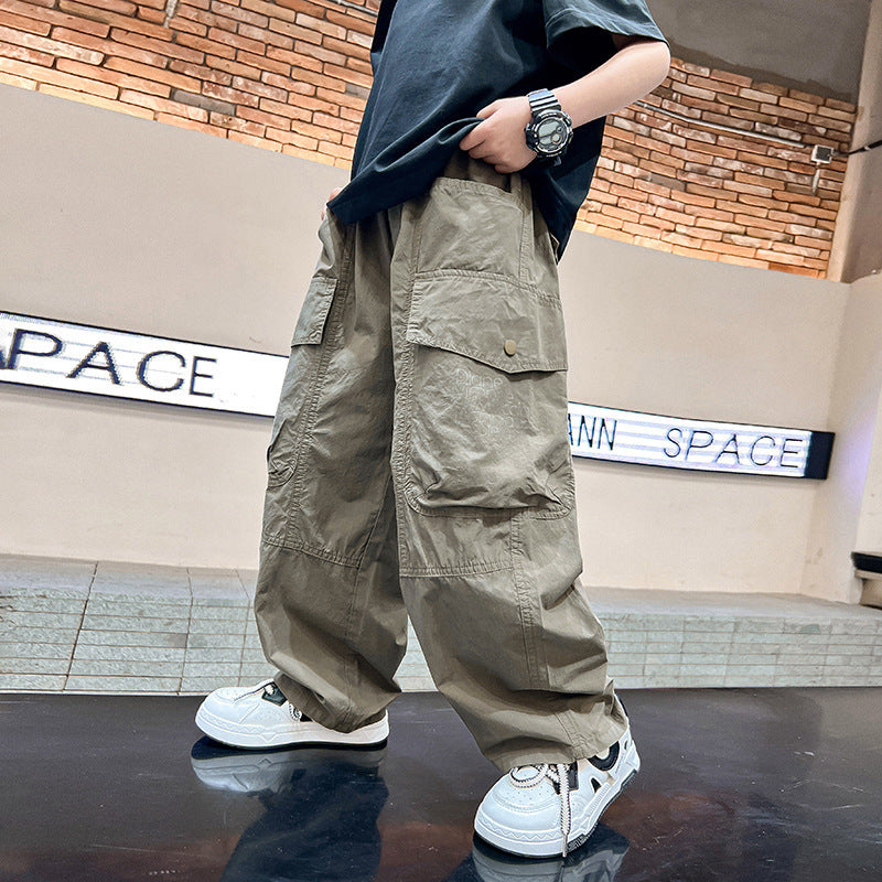 Loose Children's Spring Clothes Pu Handsome Pants - Cindi Book