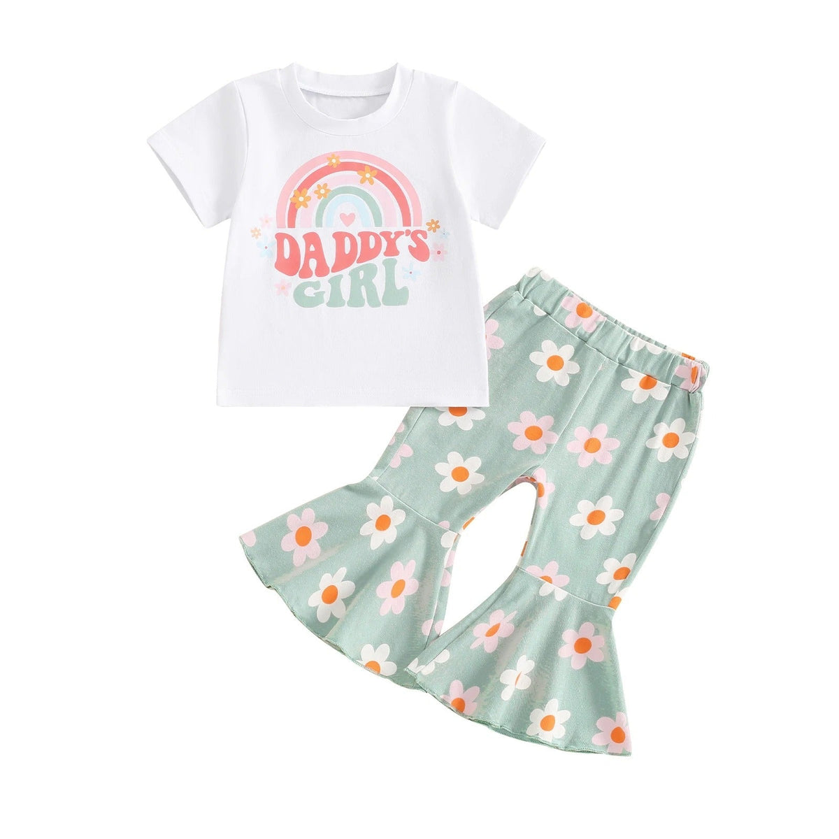 Letter Printed Long Sleeve Bell-bottom Pants - Cindi Book