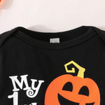 Baby Halloween Letter Long-sleeve Jumpsuit Pumpkin Pattern Trousers Hat Suit - Cindi Book