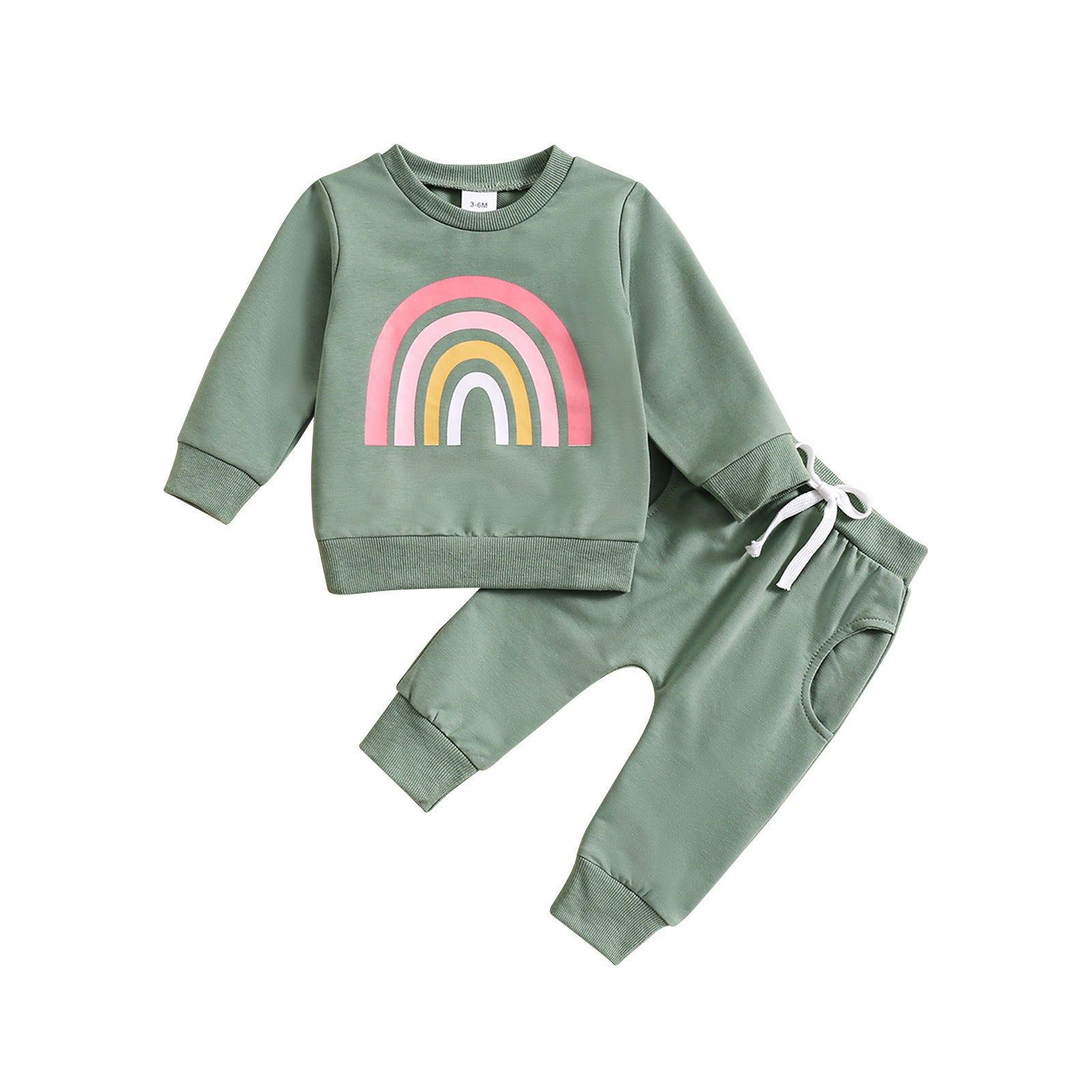 Children's Suit 0-3 Years Old Girl's Clothes Long-sleeved Sweater Fashionable Outer Wear Sweatpants - Cindi Book